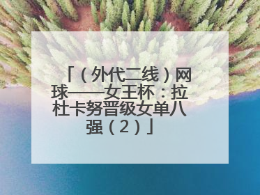 （外代二线）网球——女王杯：拉杜卡努晋级女单八强（2）