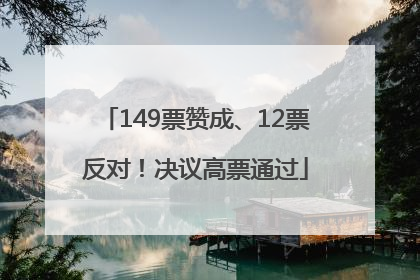 149票赞成、12票反对！决议高票通过