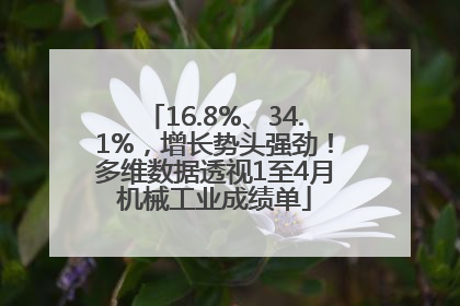 16.8%、34.1%，增长势头强劲！多维数据透视1至4月机械工业成绩单