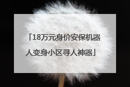 18万元身价安保机器人变身小区寻人神器