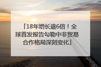 18年增长逾6倍！全球首发报告勾勒中非贸易合作格局深刻变化