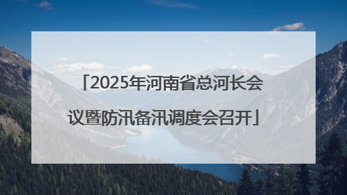 2025年河南省总河长会议暨防汛备汛调度会召开