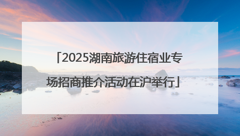 2025湖南旅游住宿业专场招商推介活动在沪举行