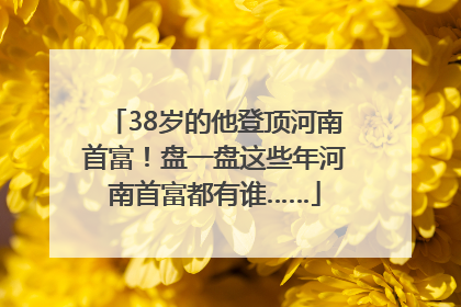 38岁的他登顶河南首富！盘一盘这些年河南首富都有谁……