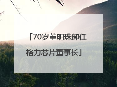 70岁董明珠卸任格力芯片董事长