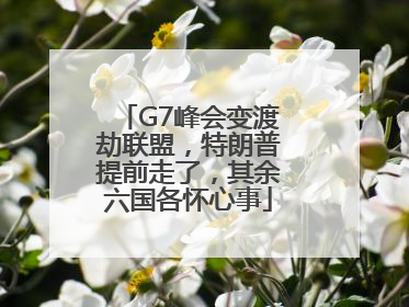G7峰会变渡劫联盟，特朗普提前走了，其余六国各怀心事